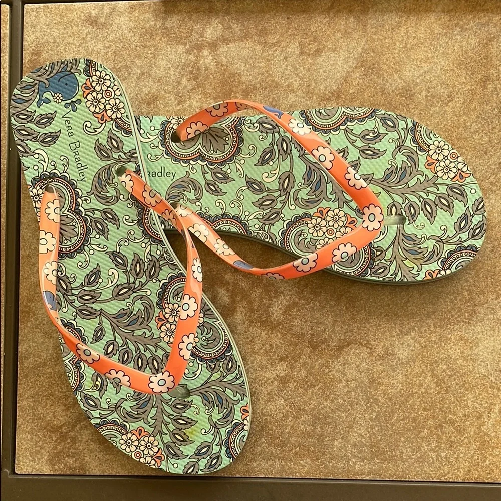 Vera Bradley Orange and Blue Sandals with Floral Design - Picture 5 of 5